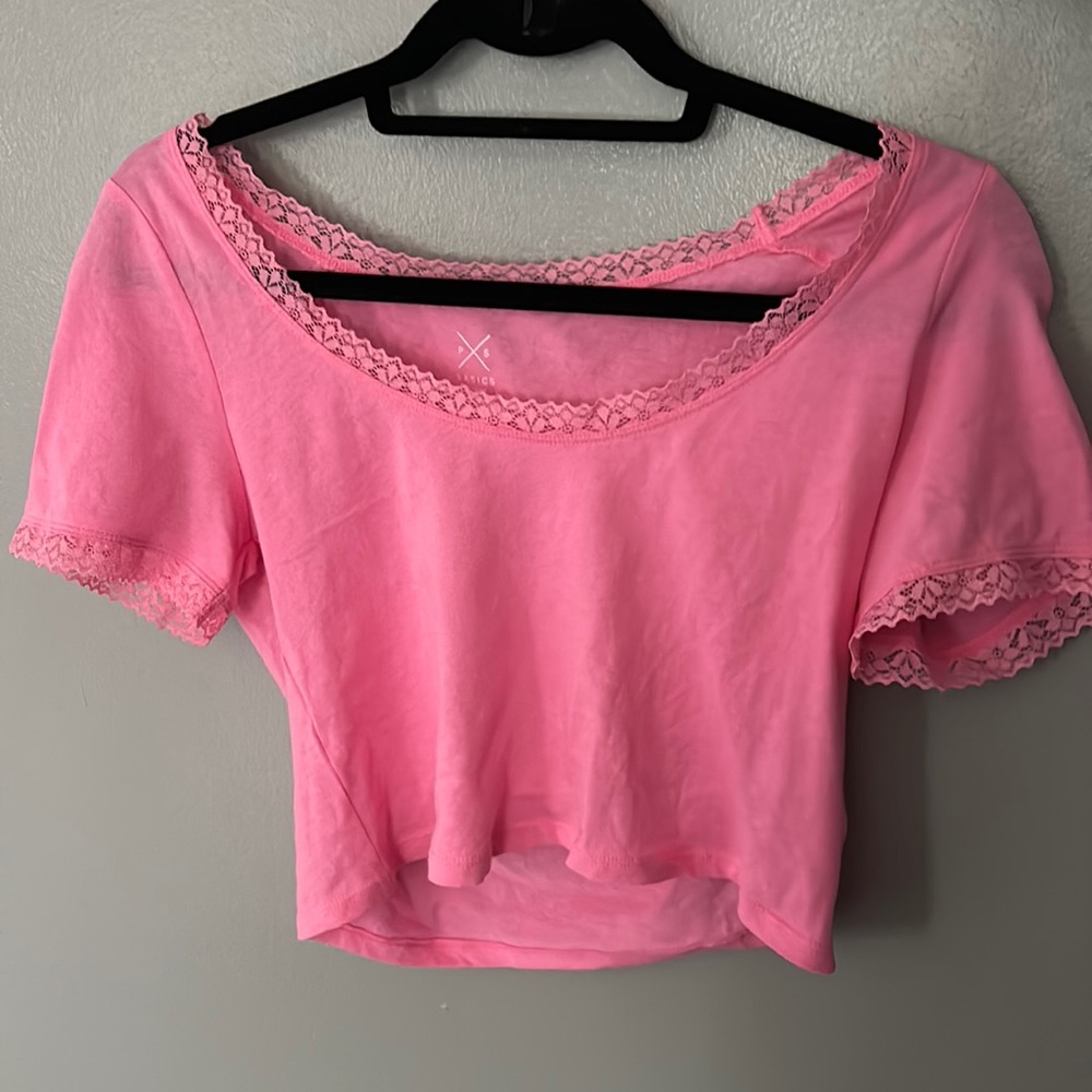PacSun Bubblegum Pink Cropped Shirt